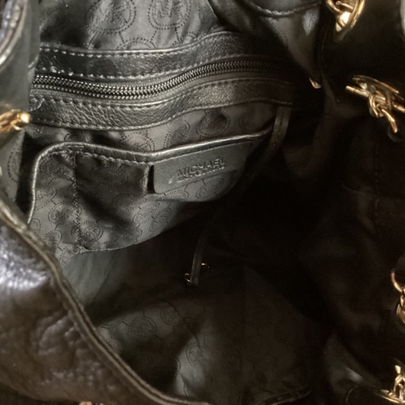 Michael Kors Black Pebbled Leather Slouch Gather Shoulder Handbag - Picture 8 of 10